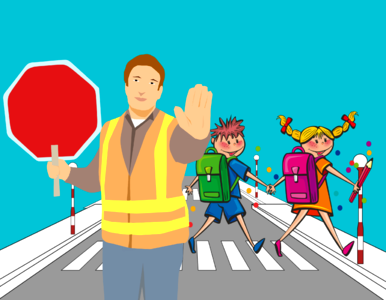 Pedestrian crossing traffic street