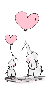 Heart animals cartoon