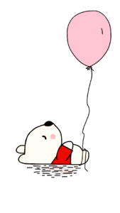 Cute pink balloon teddy