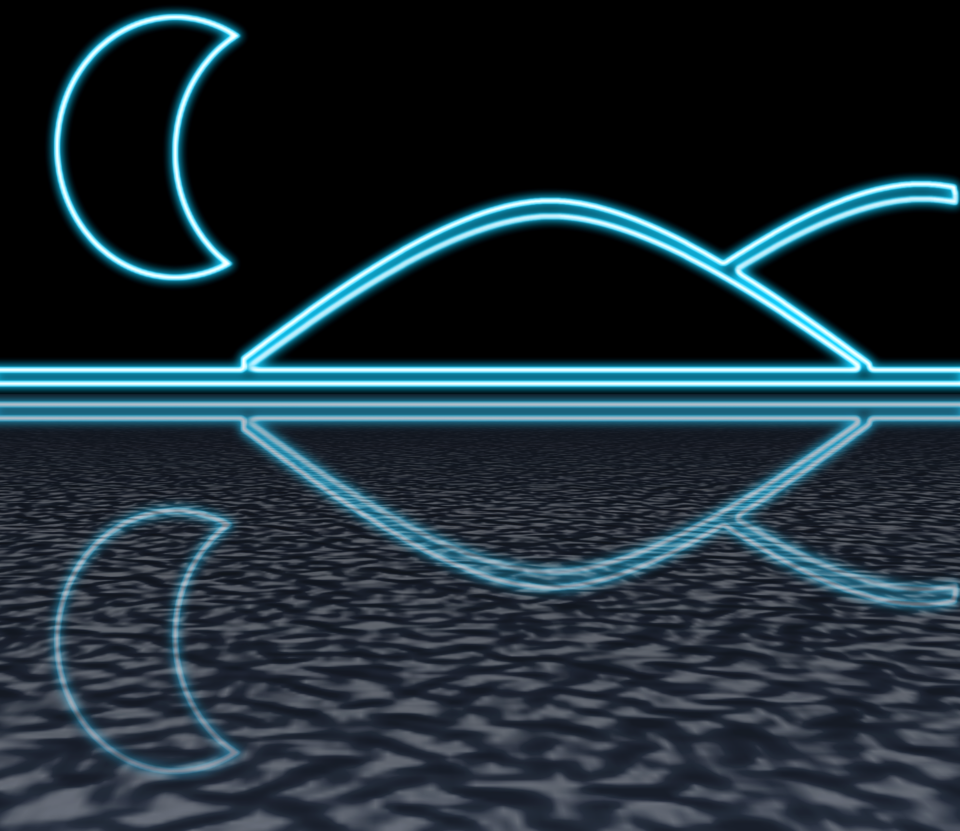 Mountains drawing reflection
