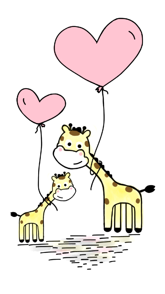 Cute animal mother and child