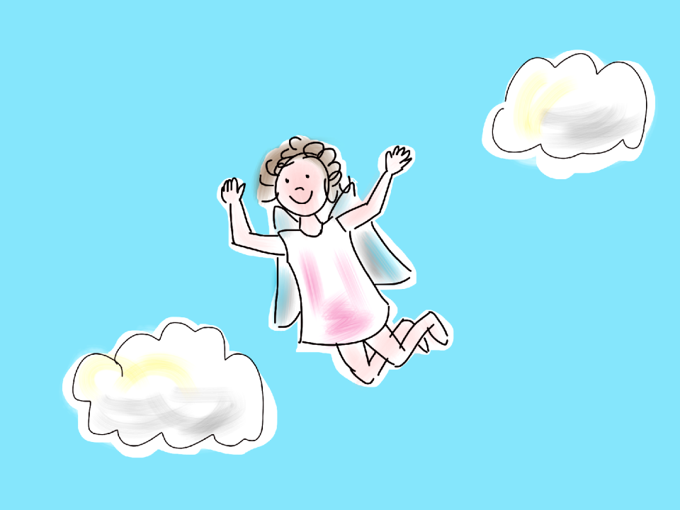 Clouds flying angel wings