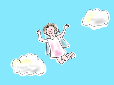 Clouds flying angel wings