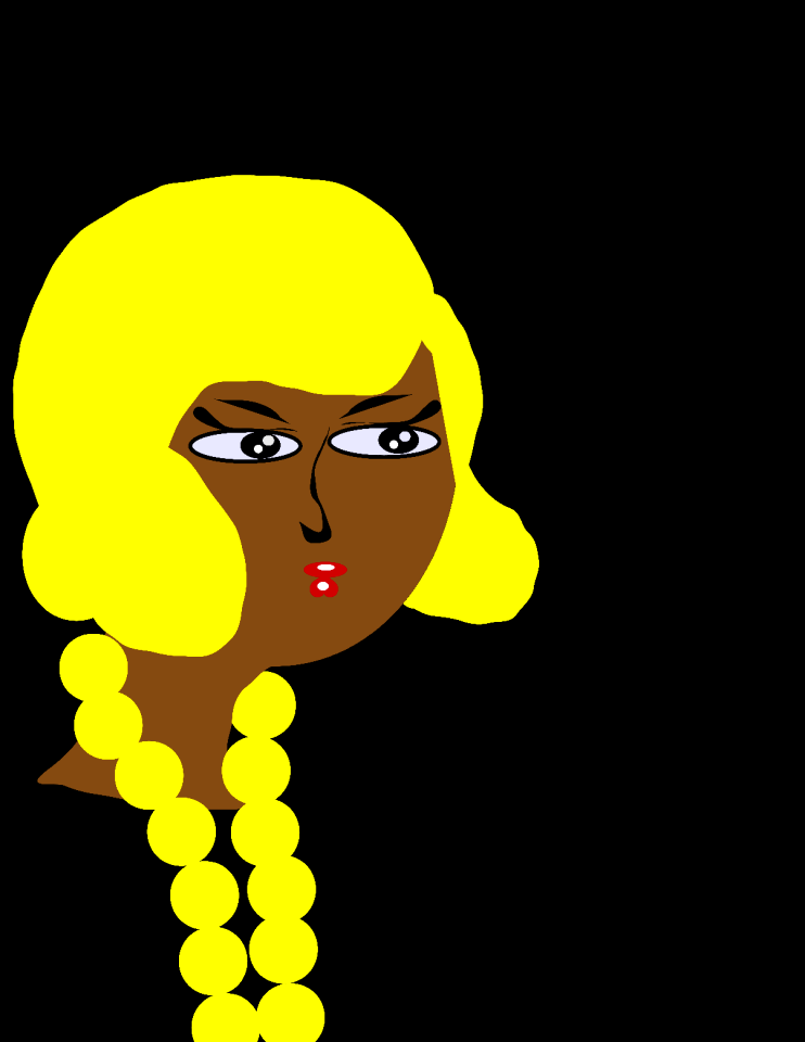 Portrait black girl hair