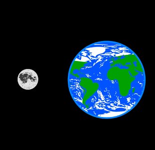 Space full moon illustration