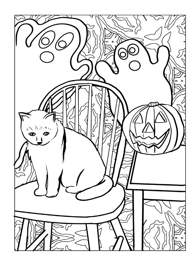Halloween artwork coloring page