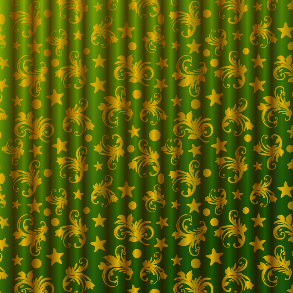Curtain green gold