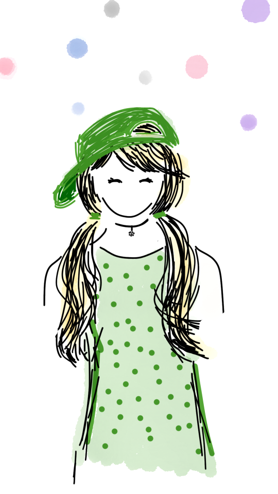 Green dress hair long hair