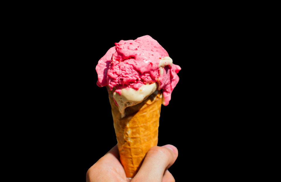 Ice cream cone ice cream waffle