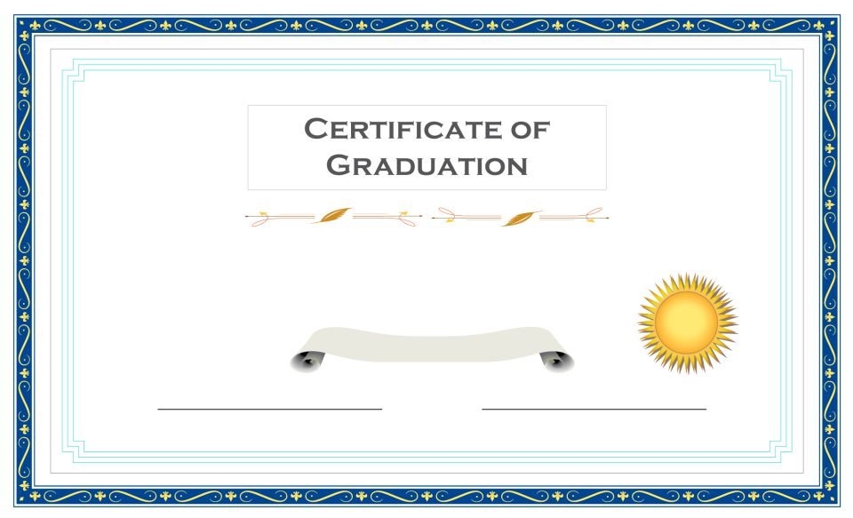 Ornate decoration certificate
