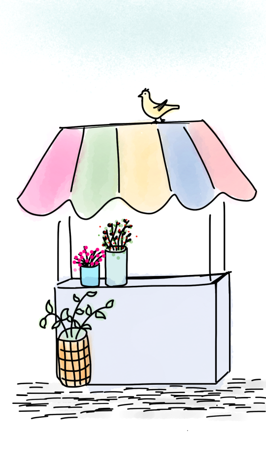 Booth stand bird