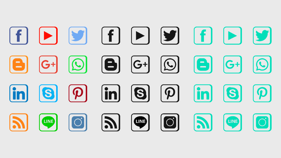Youtube icon google plus icon line icon