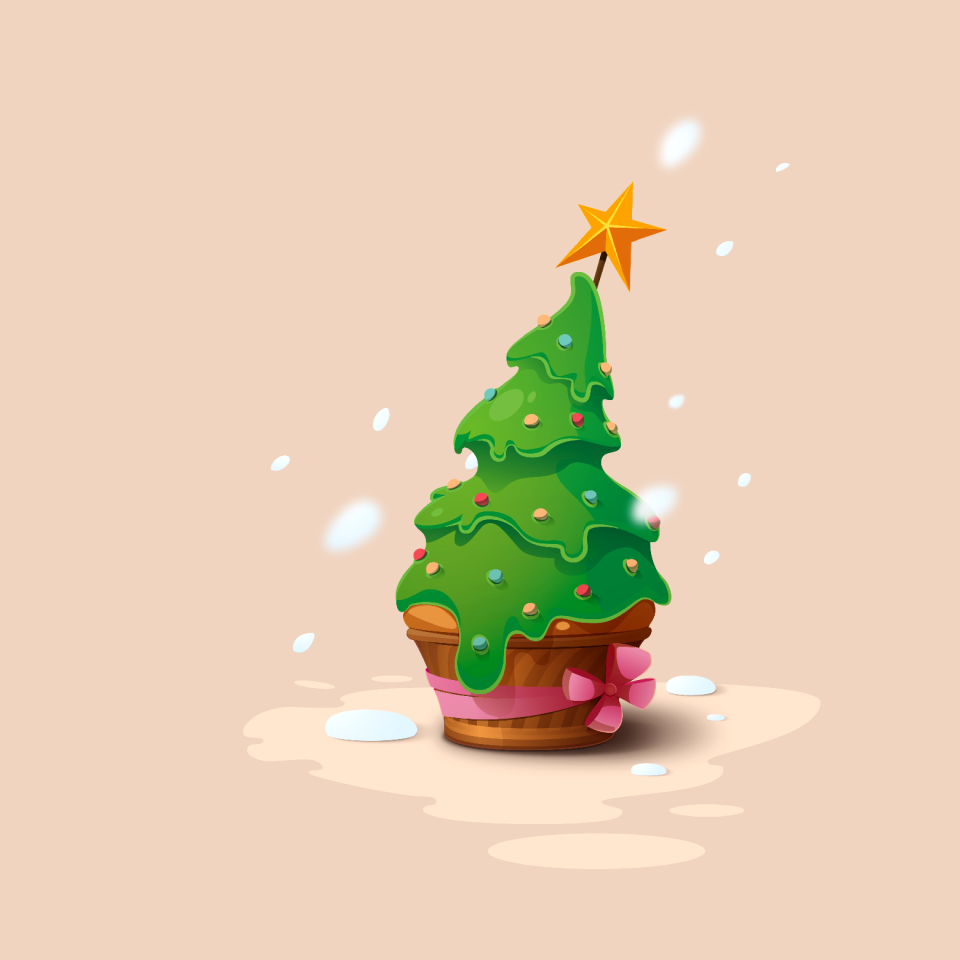 Winter spruce christmas tree