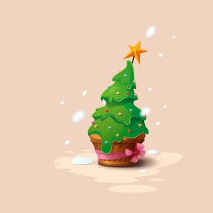 Winter spruce christmas tree