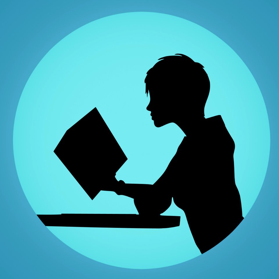 Woman Reading Silhouette