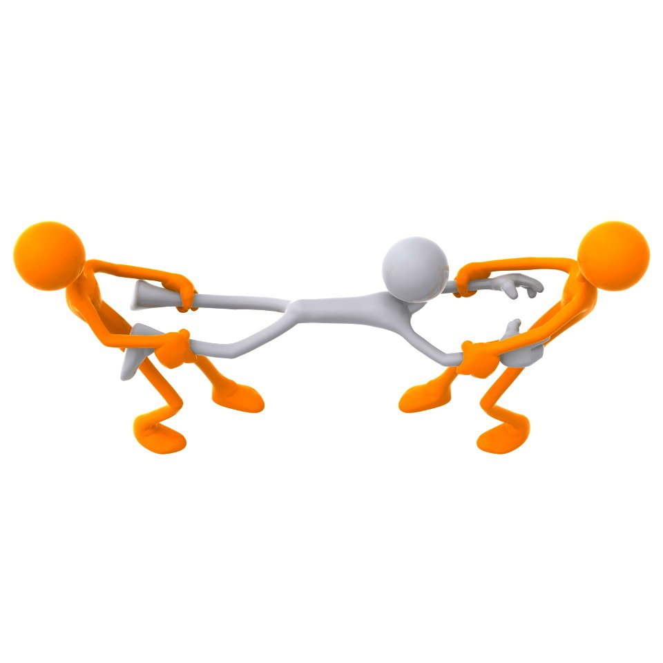3D Illustration Of People Stetching Another Person