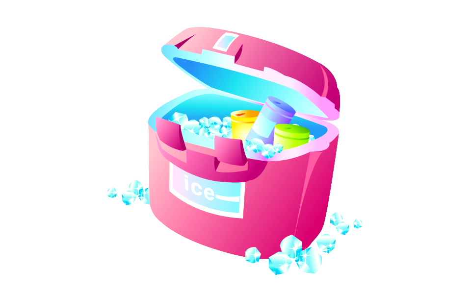 Cooler with ice