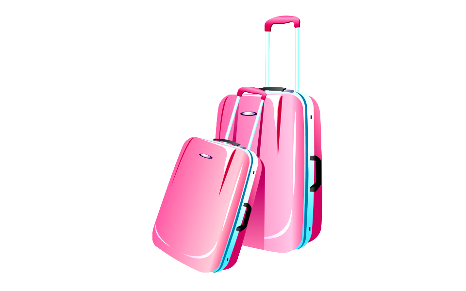 Illustration of two trolley bags