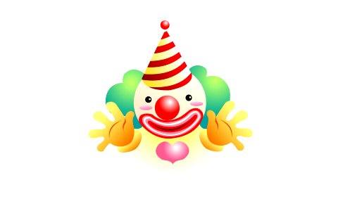 Smiley ball as clown in the circus