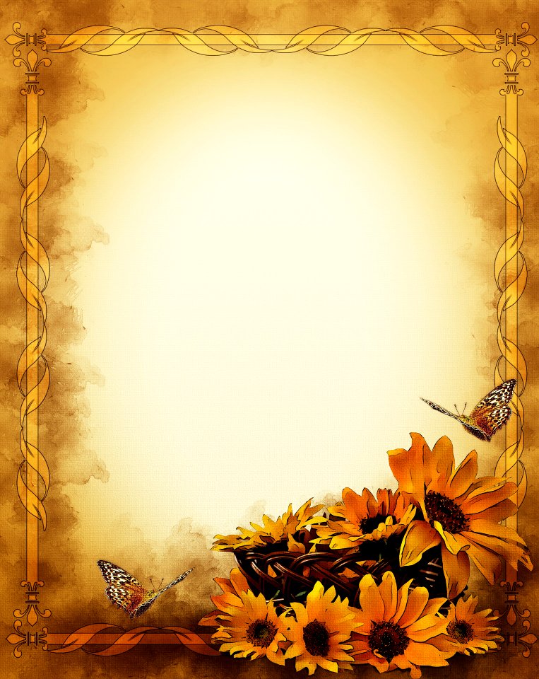 Background With Sunflowers