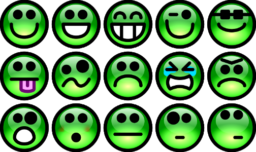 Collection Of Green Smiley Faces
