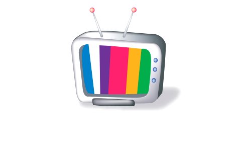 illustration of isolated a retro tv with color screen on white