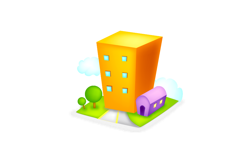 Buildings hotel icon yellow