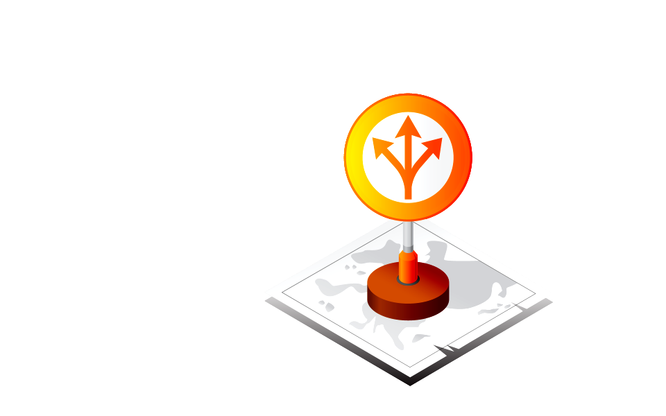 Map icon with signs