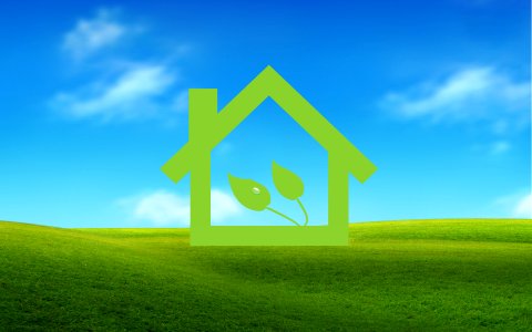 Image of a house against nature background