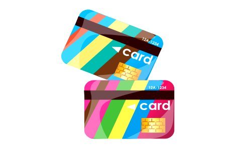 Credit cards isolated on white background.