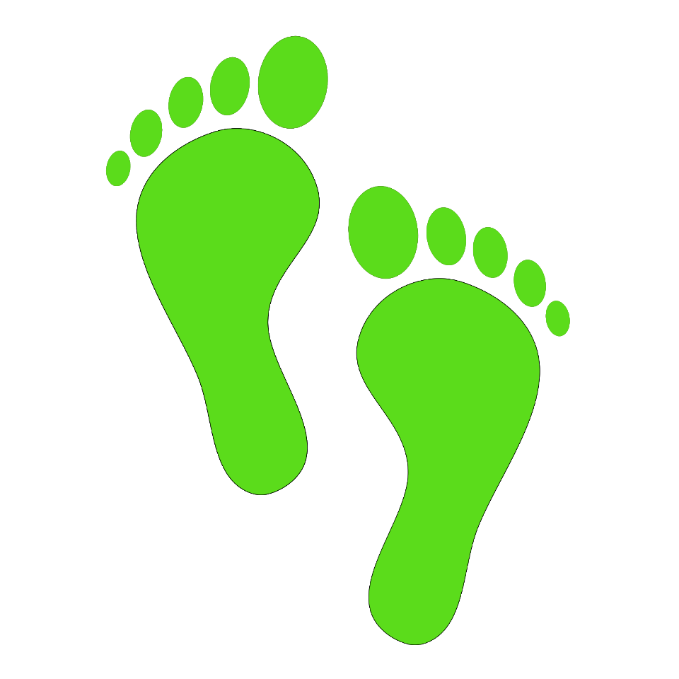 Illustration Of Green Footprints