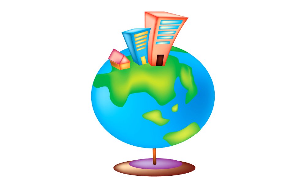 Friendly small Planet. Vector Illustration