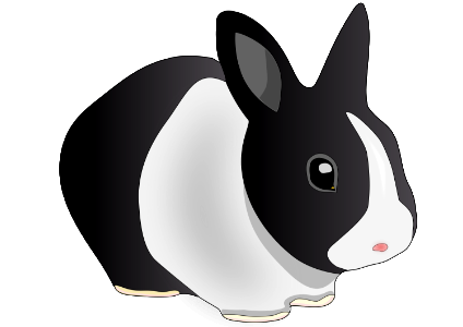 Illustration Of A Black And White Rabbit