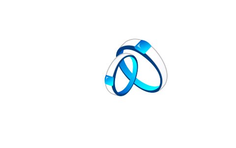 Blue wedding rings icon