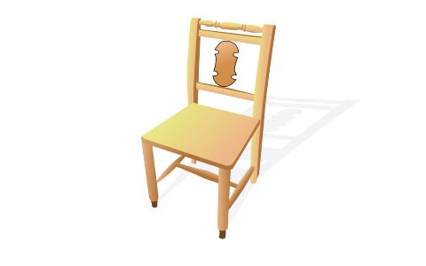 wood Chair isolated illustration on white background