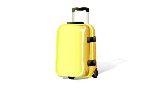 Yellow travelling baggage vector suitcase