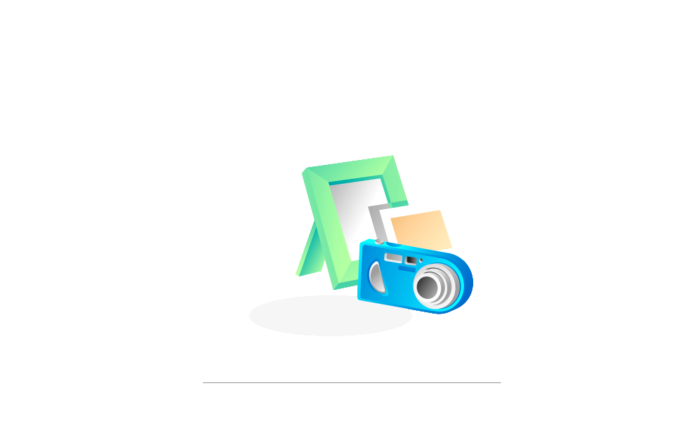 Photo camera icon with photo frames