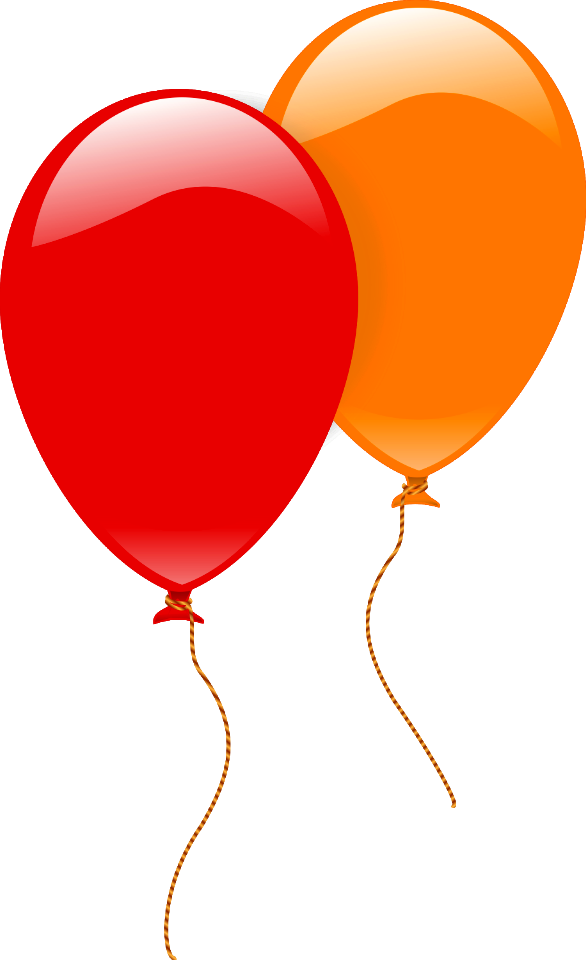 Illustration Of A Red And An Orange Balloon