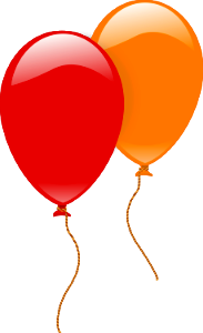 Illustration Of A Red And An Orange Balloon