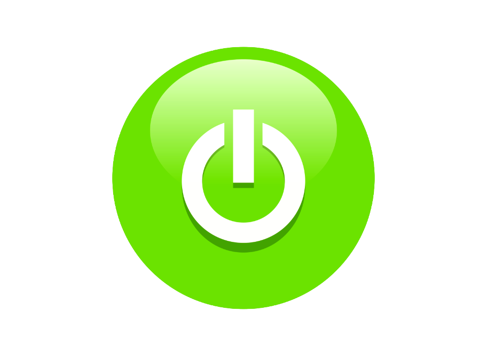 Illustration Of A Green Power Button Icon