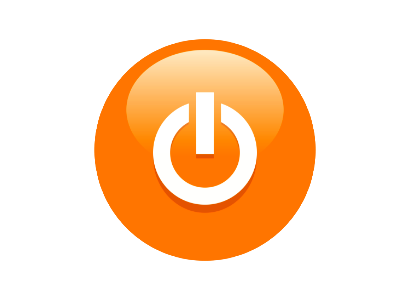 Illustration Of A Orange Power Button Icon