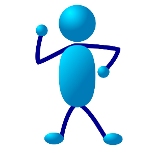 Illustration Of A Dancing Cartoon Blue Man