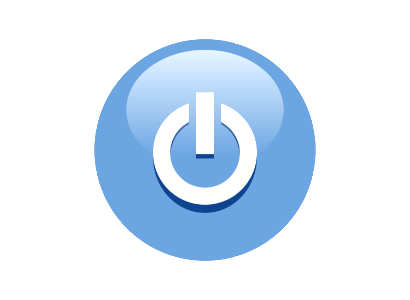 Illustration Of A Blue Power Button Icon