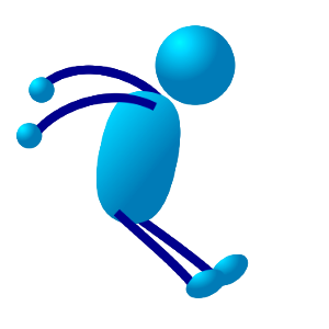 Illustration Of A Dancing Cartoon Blue Man