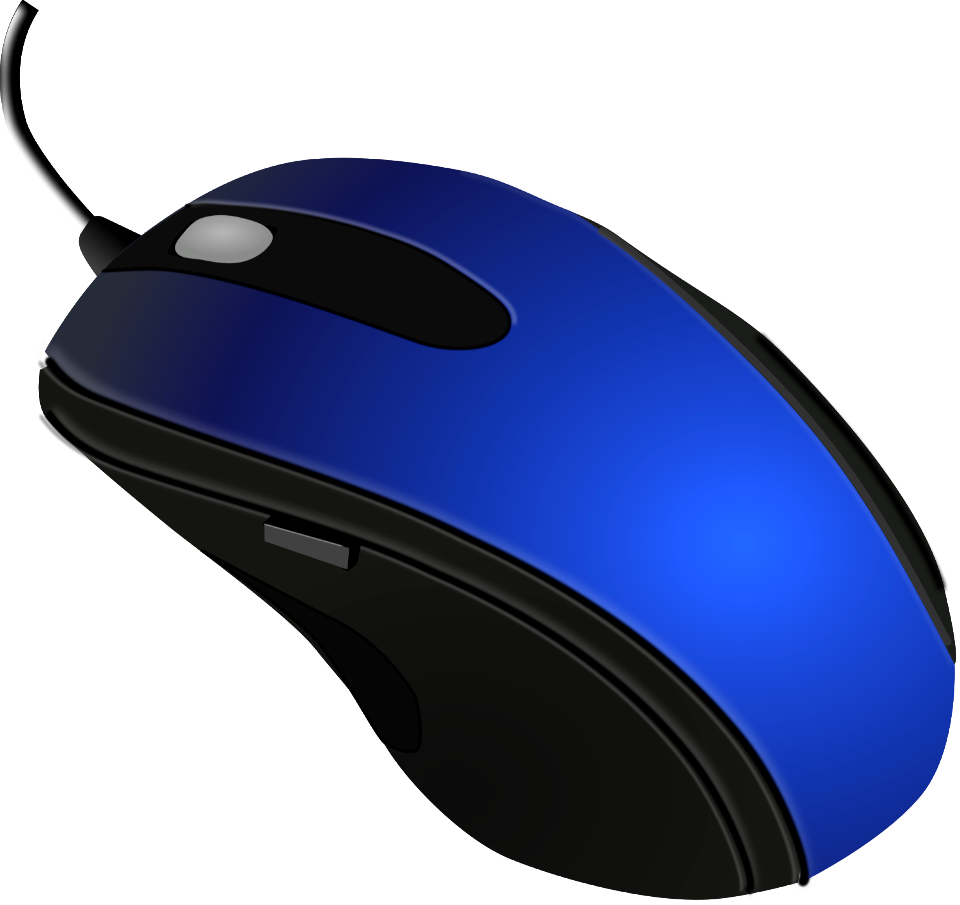Illustration Of A Blue Computer Mouse