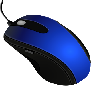 Illustration Of A Blue Computer Mouse