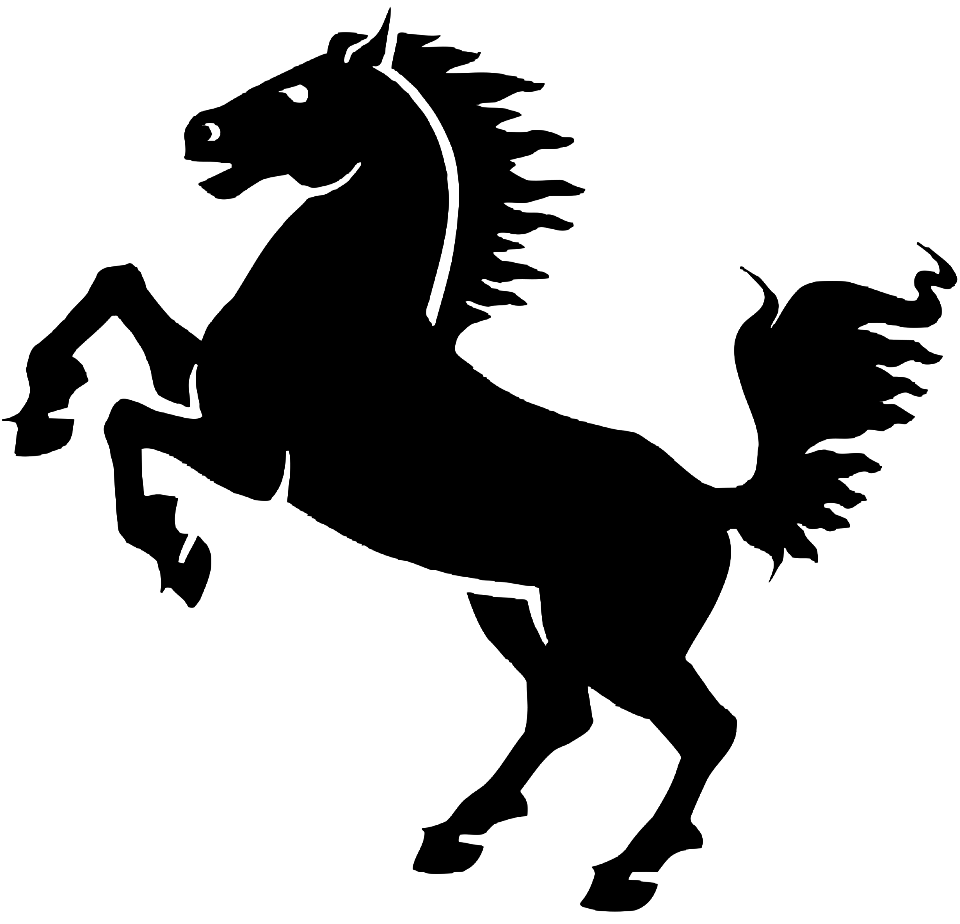 Illustration Of A Black Horse Isolated On A White Background