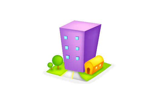 Buildings hotel icon purple