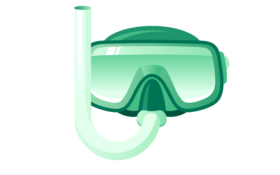 Mask and tube for diving