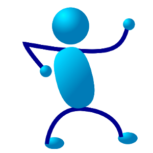 Illustration Of A Dancing Cartoon Blue Man